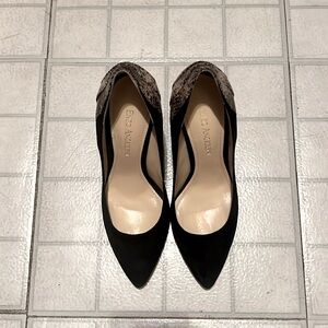 Enzo Angiolini Black suede & Python high heels, 5.5